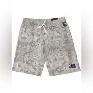 NBA Trainer Sweat Shorts Basketball Size X-Large Gray/White Tie Dye‎ NEW